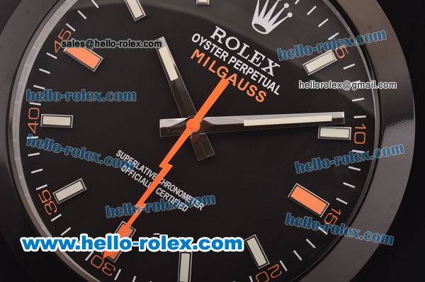 Rolex Milgauss Wall Clock Quartz PVD Case with Black Dial - Click Image to Close